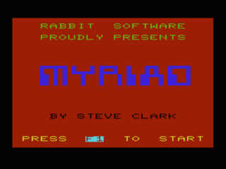 Myriad title screen for Vic-20